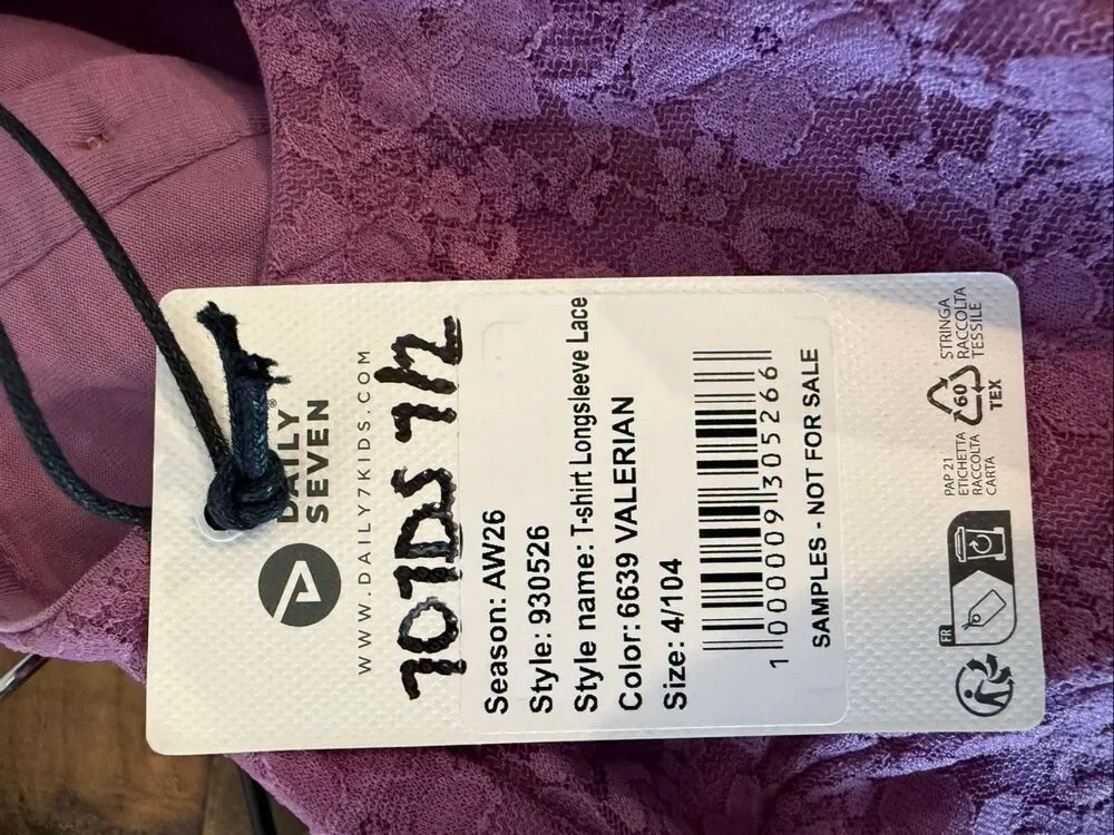 DAILY7 Euro Brand Girls Lace Skirt Set - 100% Cotton - Designer Sample